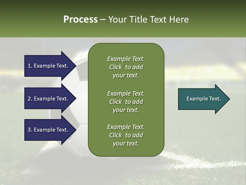 A Soccer Ball Sitting On Top Of A Soccer Field PowerPoint Template