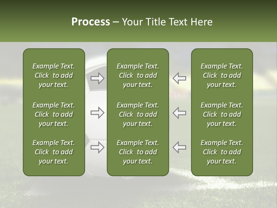 A Soccer Ball Sitting On Top Of A Soccer Field PowerPoint Template