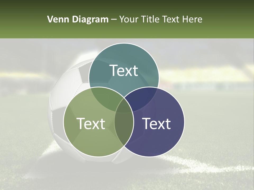 A Soccer Ball Sitting On Top Of A Soccer Field PowerPoint Template