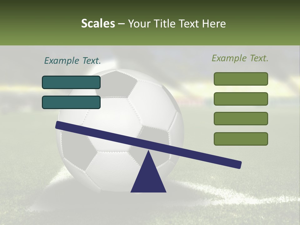 A Soccer Ball Sitting On Top Of A Soccer Field PowerPoint Template
