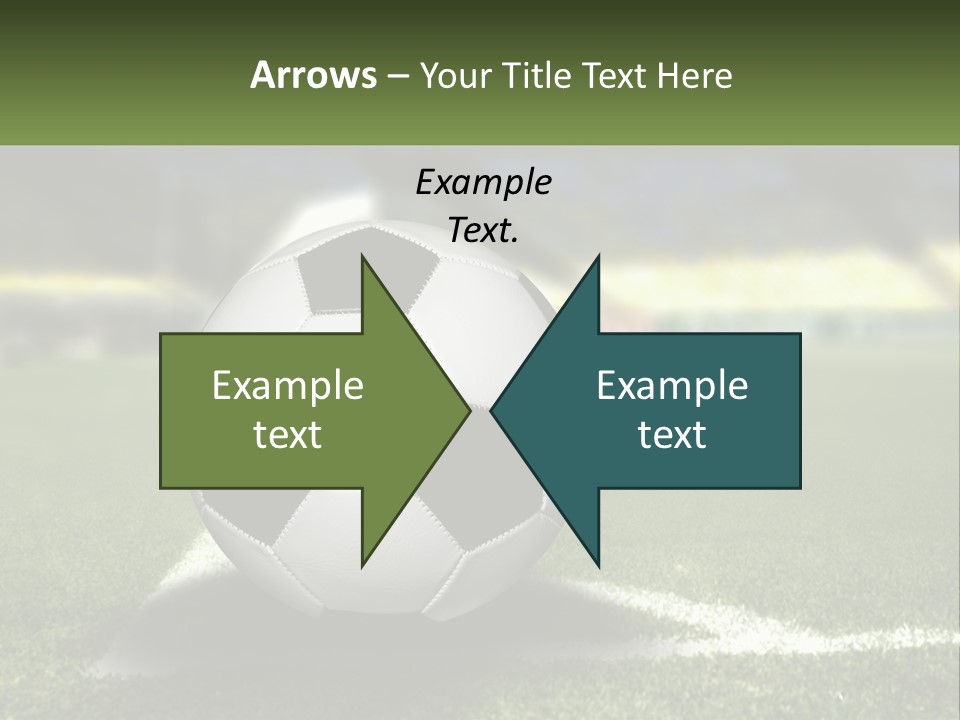 A Soccer Ball Sitting On Top Of A Soccer Field PowerPoint Template