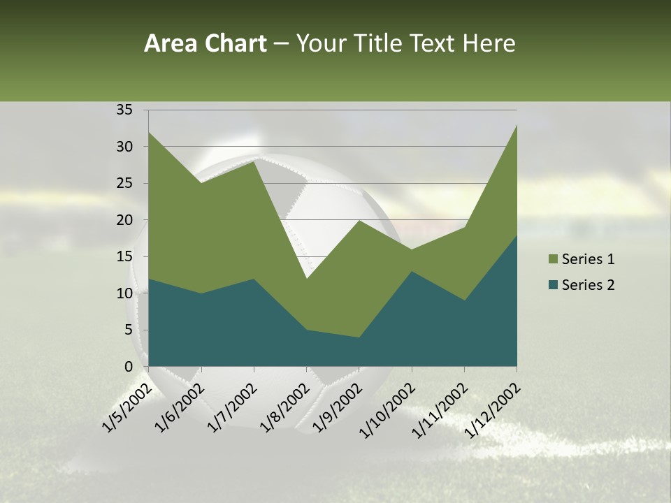 A Soccer Ball Sitting On Top Of A Soccer Field PowerPoint Template