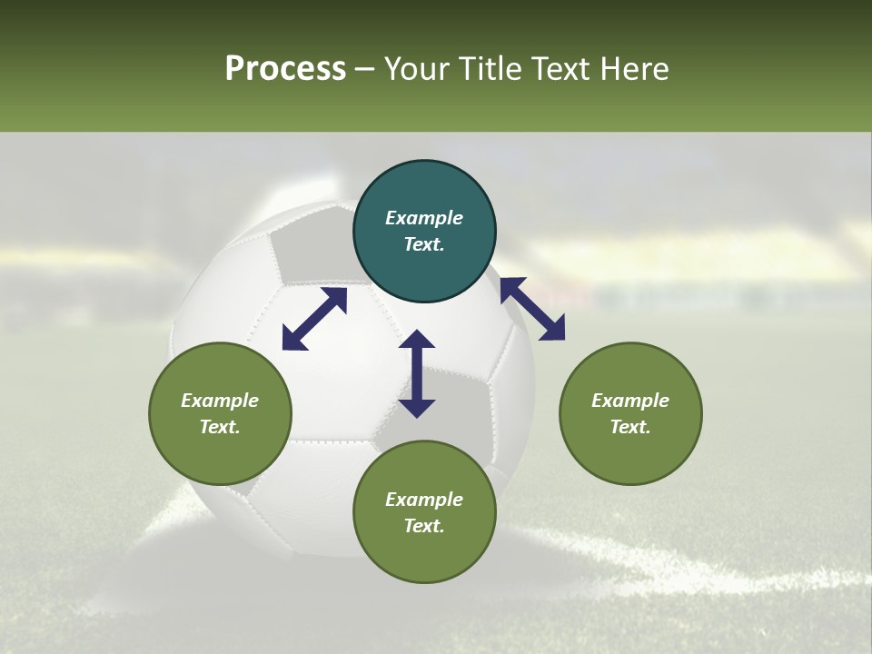 A Soccer Ball Sitting On Top Of A Soccer Field PowerPoint Template