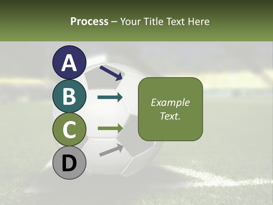 A Soccer Ball Sitting On Top Of A Soccer Field PowerPoint Template