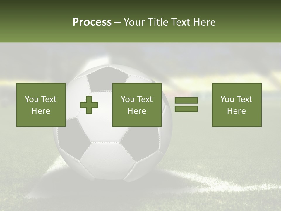 A Soccer Ball Sitting On Top Of A Soccer Field PowerPoint Template