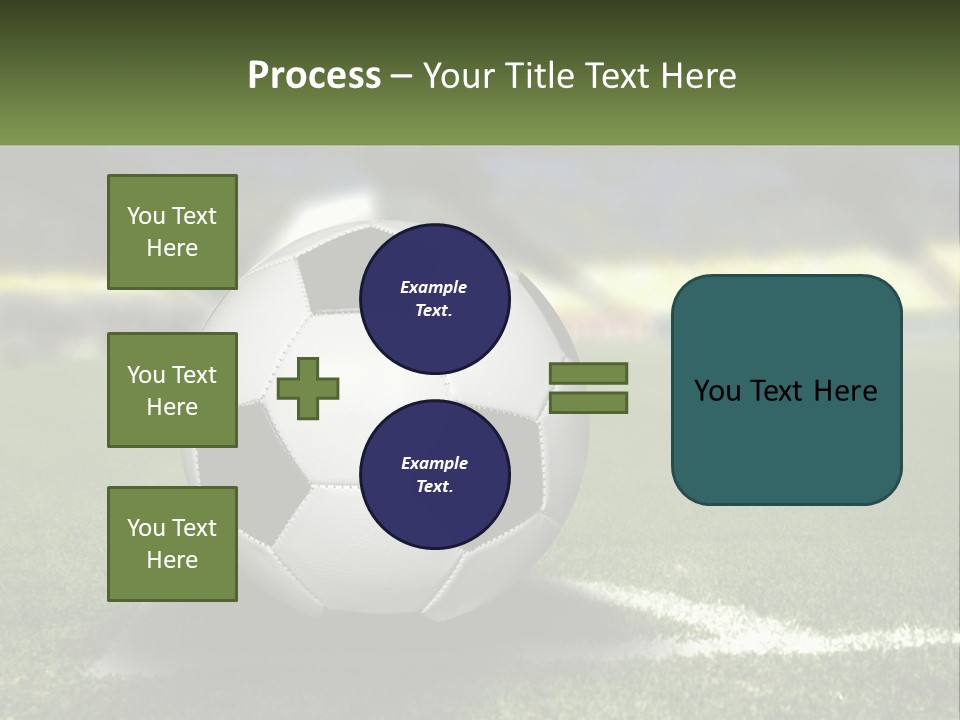 A Soccer Ball Sitting On Top Of A Soccer Field PowerPoint Template