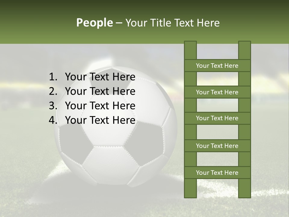 A Soccer Ball Sitting On Top Of A Soccer Field PowerPoint Template