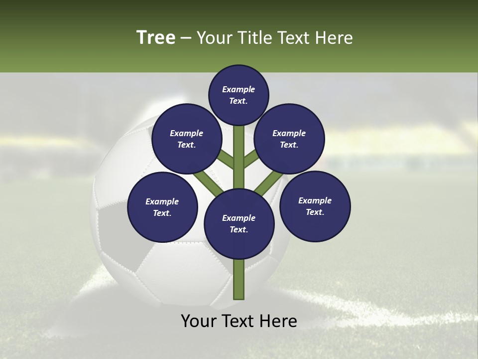 A Soccer Ball Sitting On Top Of A Soccer Field PowerPoint Template