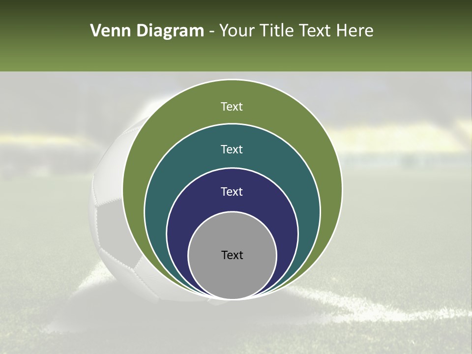 A Soccer Ball Sitting On Top Of A Soccer Field PowerPoint Template