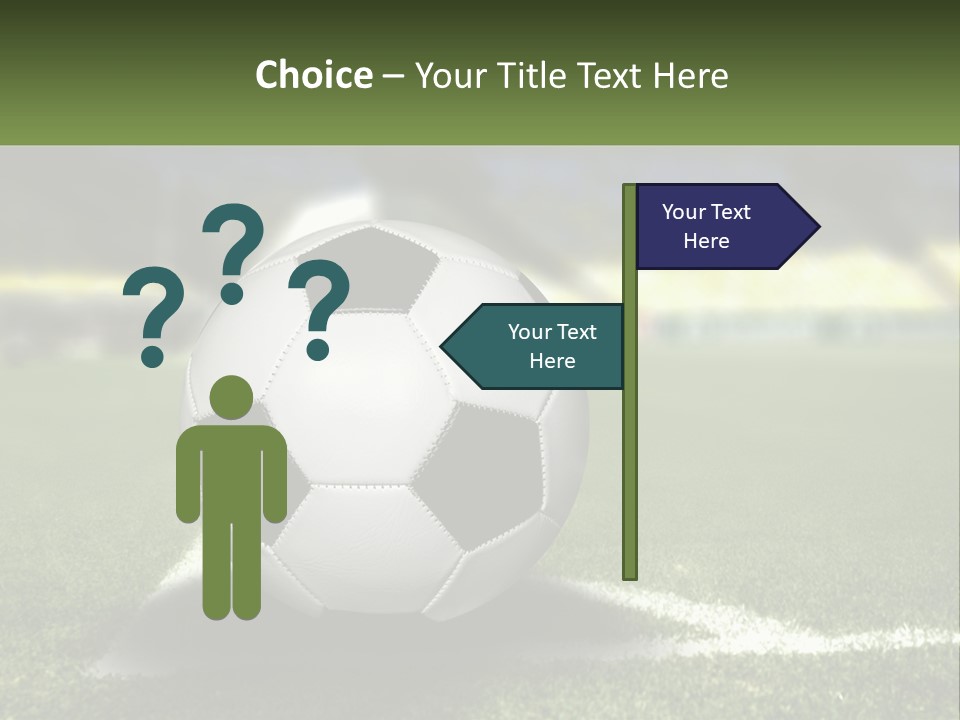 A Soccer Ball Sitting On Top Of A Soccer Field PowerPoint Template