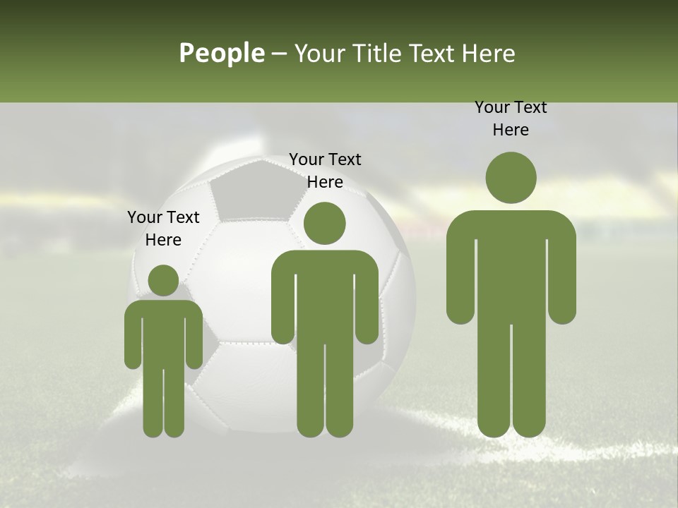 A Soccer Ball Sitting On Top Of A Soccer Field PowerPoint Template