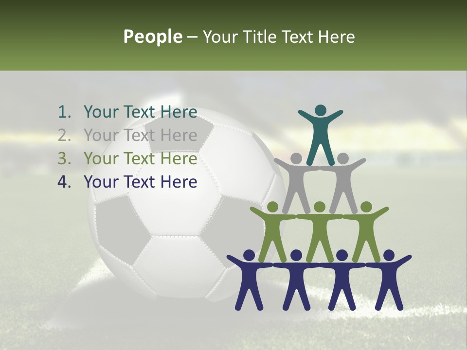 A Soccer Ball Sitting On Top Of A Soccer Field PowerPoint Template