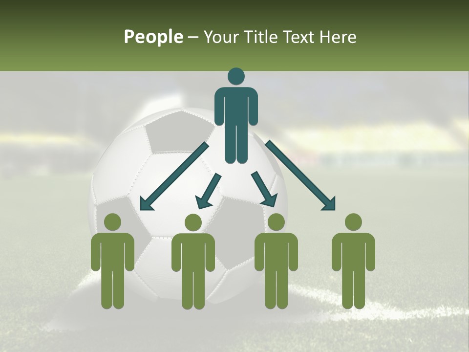 A Soccer Ball Sitting On Top Of A Soccer Field PowerPoint Template
