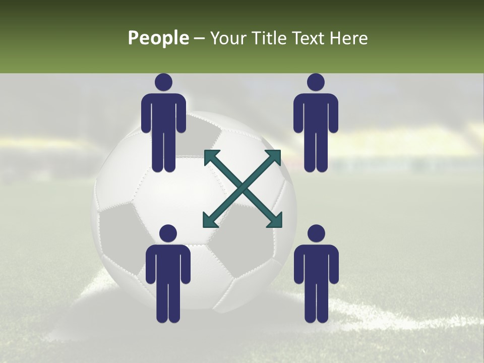 A Soccer Ball Sitting On Top Of A Soccer Field PowerPoint Template