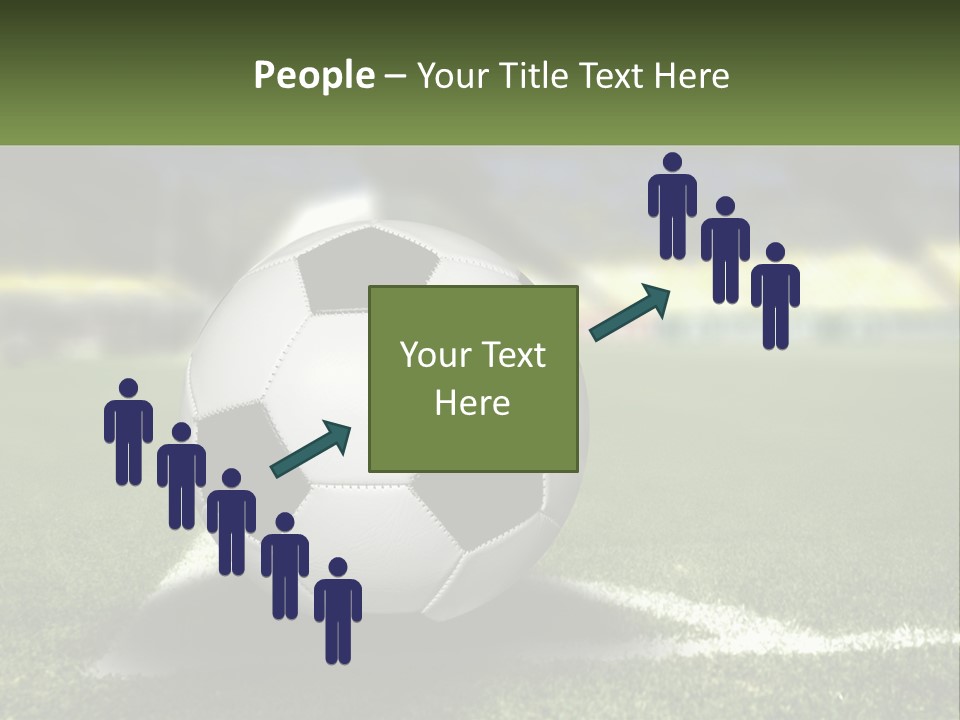 A Soccer Ball Sitting On Top Of A Soccer Field PowerPoint Template