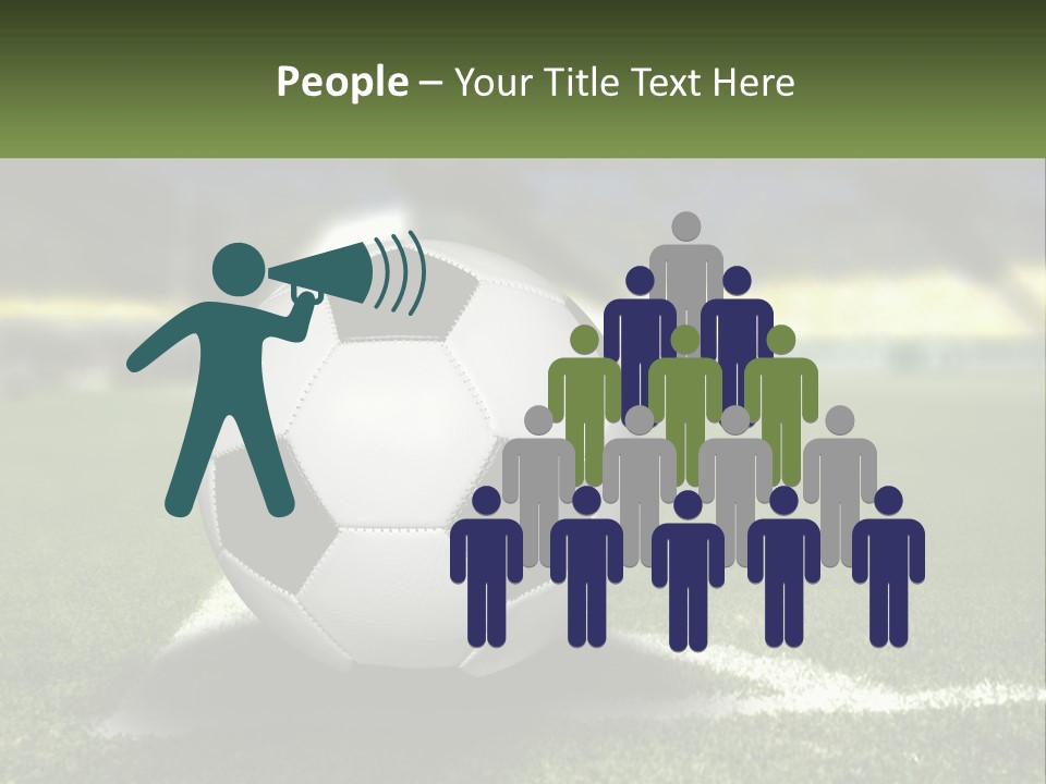 A Soccer Ball Sitting On Top Of A Soccer Field PowerPoint Template