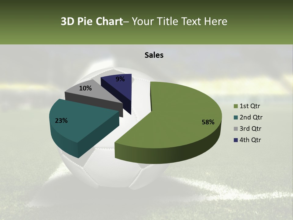 A Soccer Ball Sitting On Top Of A Soccer Field PowerPoint Template