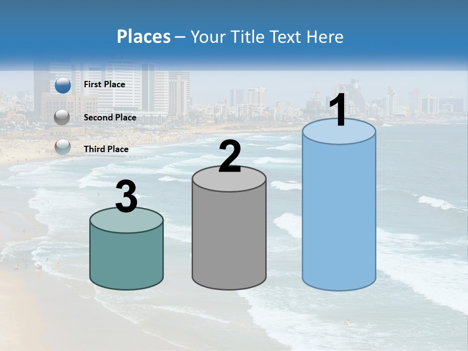 A Beach With A City In The Background PowerPoint Template