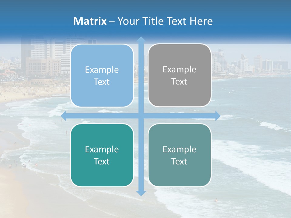 A Beach With A City In The Background PowerPoint Template