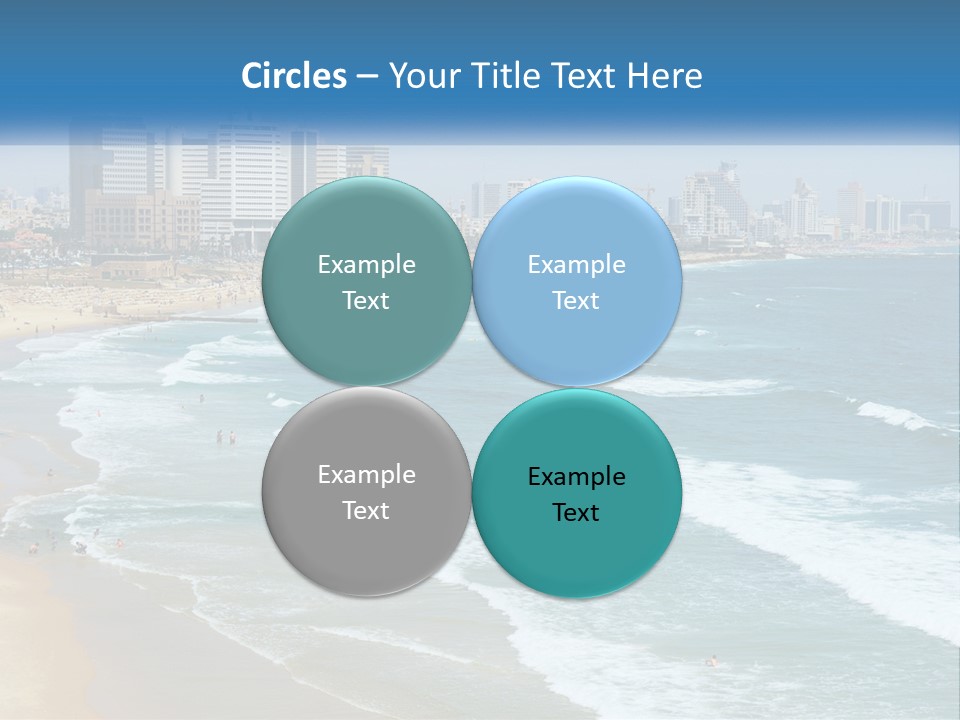 A Beach With A City In The Background PowerPoint Template