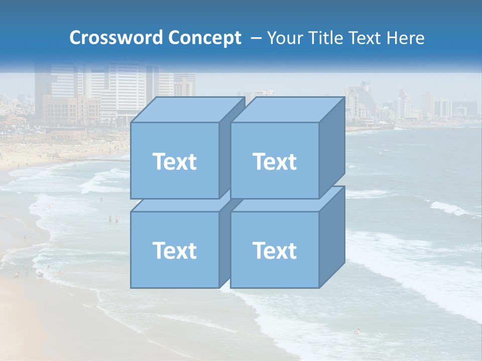 A Beach With A City In The Background PowerPoint Template