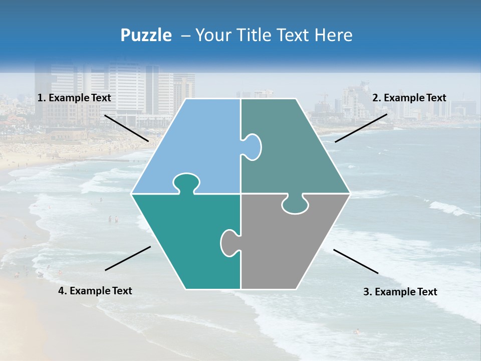 A Beach With A City In The Background PowerPoint Template