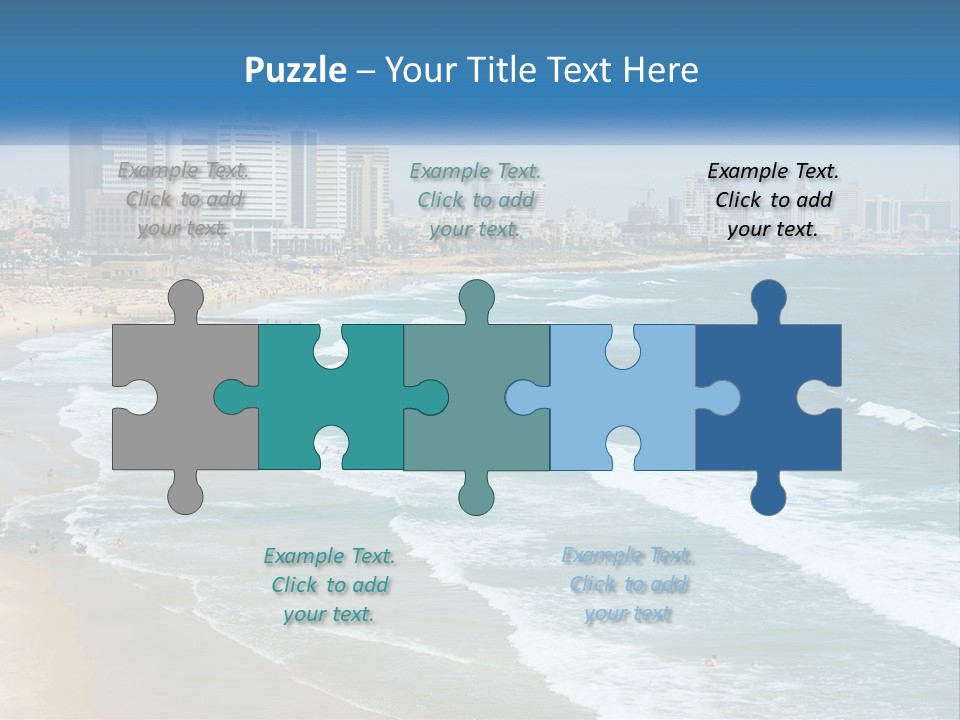 A Beach With A City In The Background PowerPoint Template