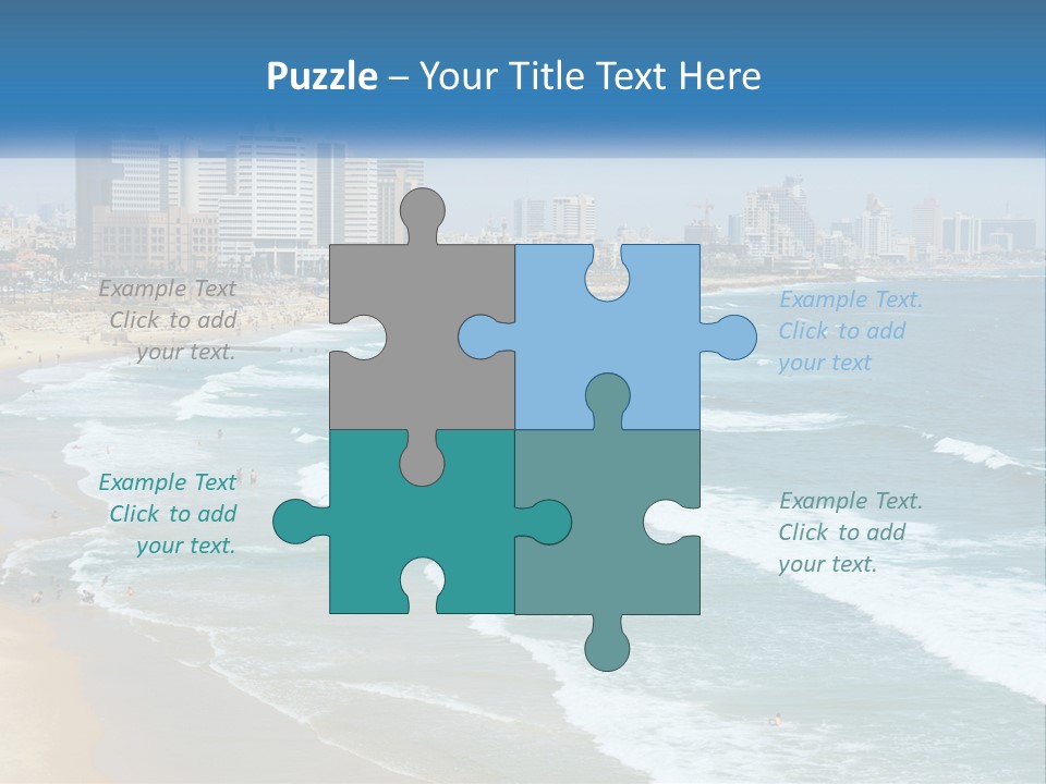 A Beach With A City In The Background PowerPoint Template