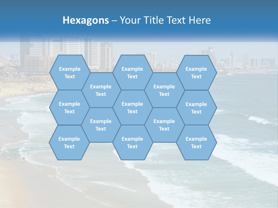 A Beach With A City In The Background PowerPoint Template