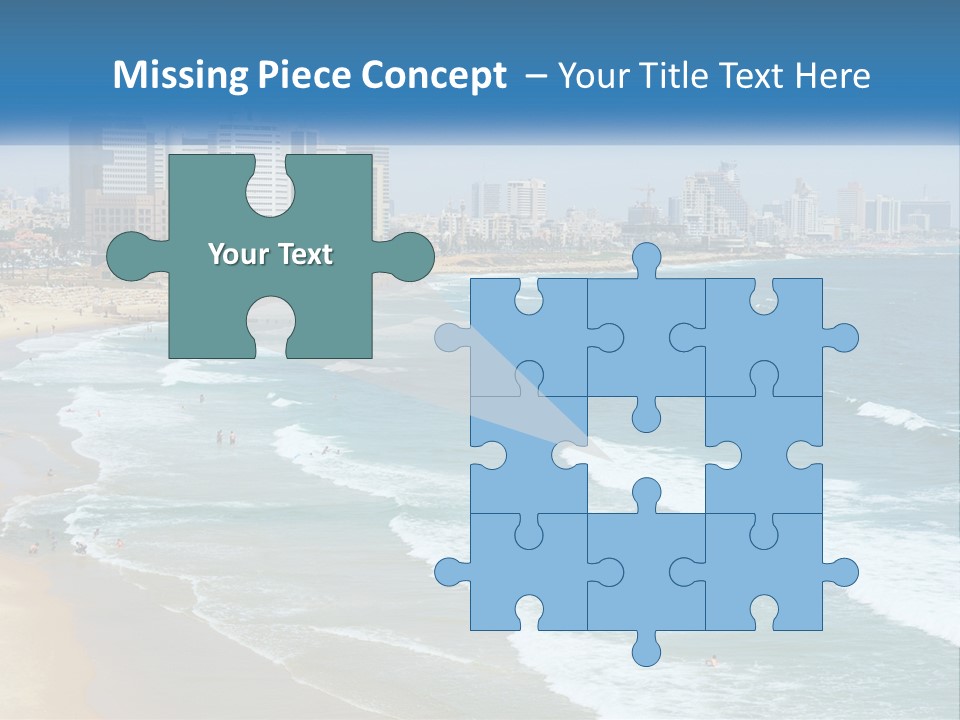 A Beach With A City In The Background PowerPoint Template