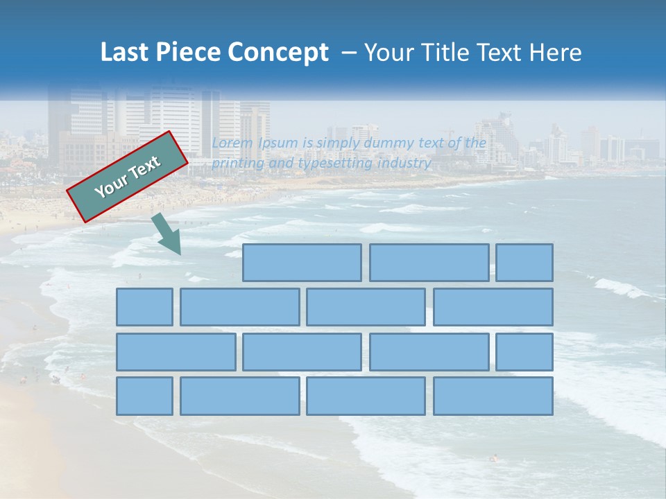 A Beach With A City In The Background PowerPoint Template
