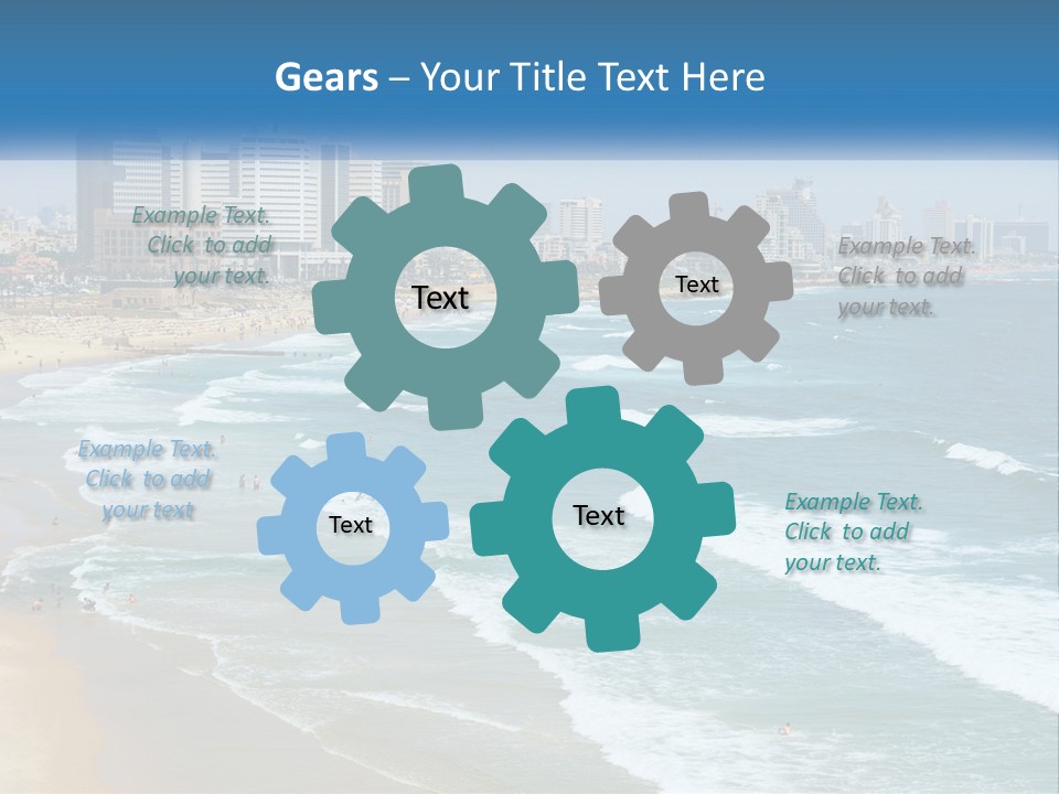 A Beach With A City In The Background PowerPoint Template