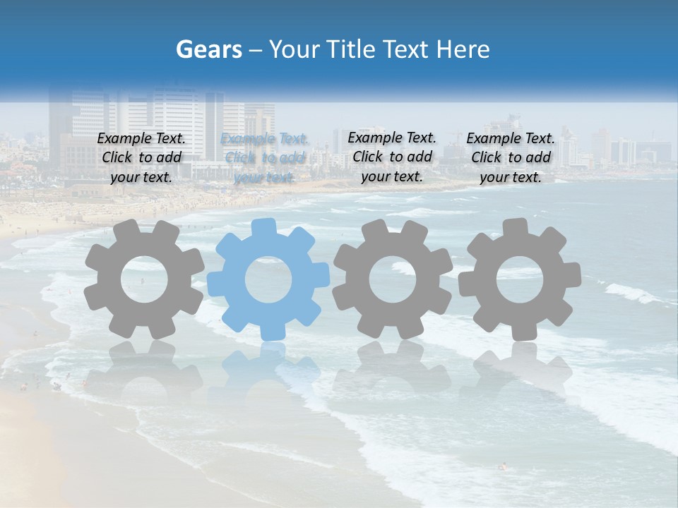 A Beach With A City In The Background PowerPoint Template