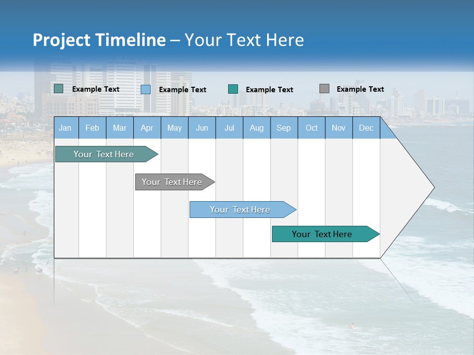 A Beach With A City In The Background PowerPoint Template