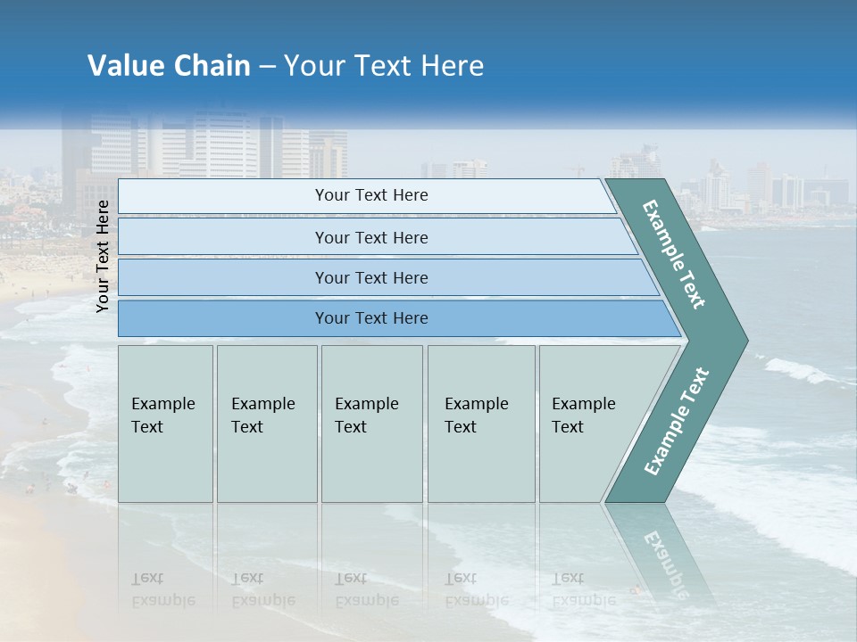 A Beach With A City In The Background PowerPoint Template