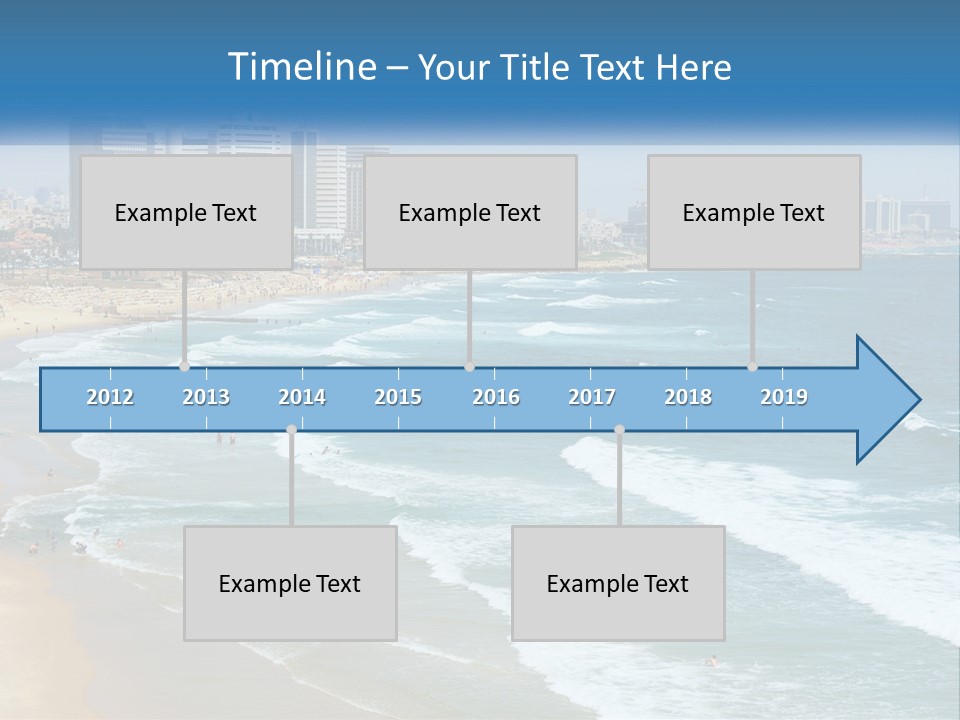 A Beach With A City In The Background PowerPoint Template