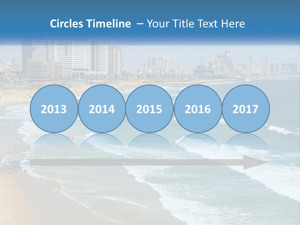 A Beach With A City In The Background PowerPoint Template