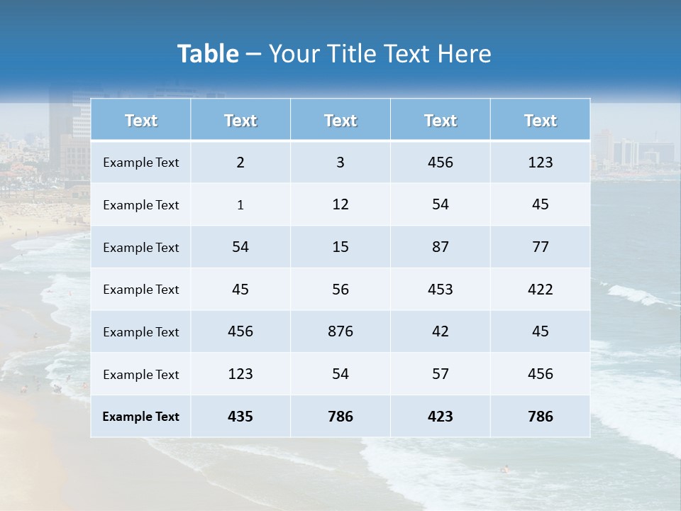 A Beach With A City In The Background PowerPoint Template
