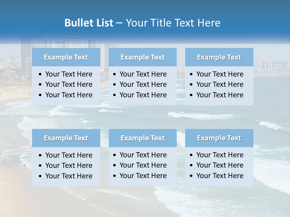 A Beach With A City In The Background PowerPoint Template