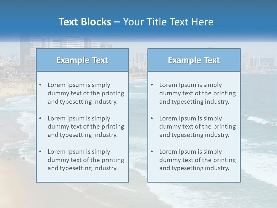 A Beach With A City In The Background PowerPoint Template