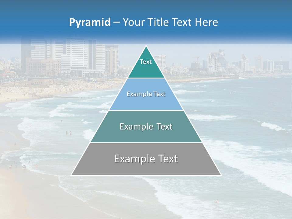 A Beach With A City In The Background PowerPoint Template