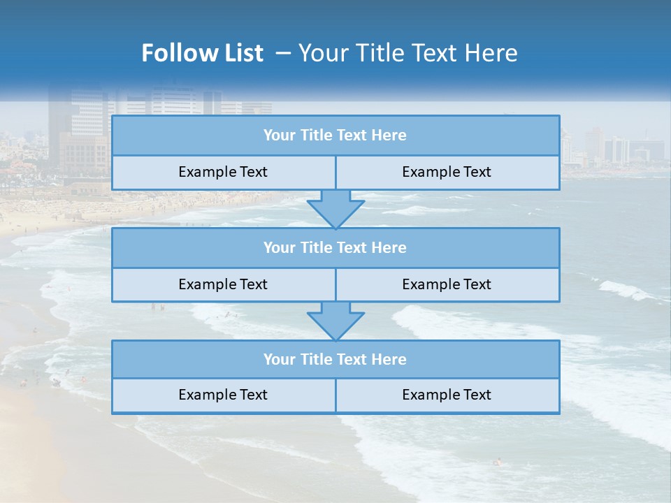 A Beach With A City In The Background PowerPoint Template