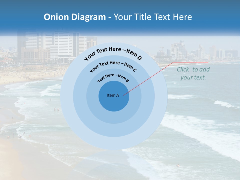 A Beach With A City In The Background PowerPoint Template