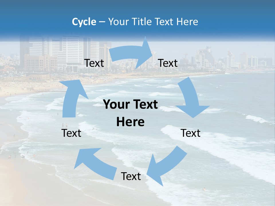 A Beach With A City In The Background PowerPoint Template