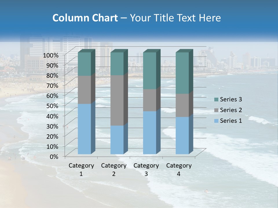 A Beach With A City In The Background PowerPoint Template
