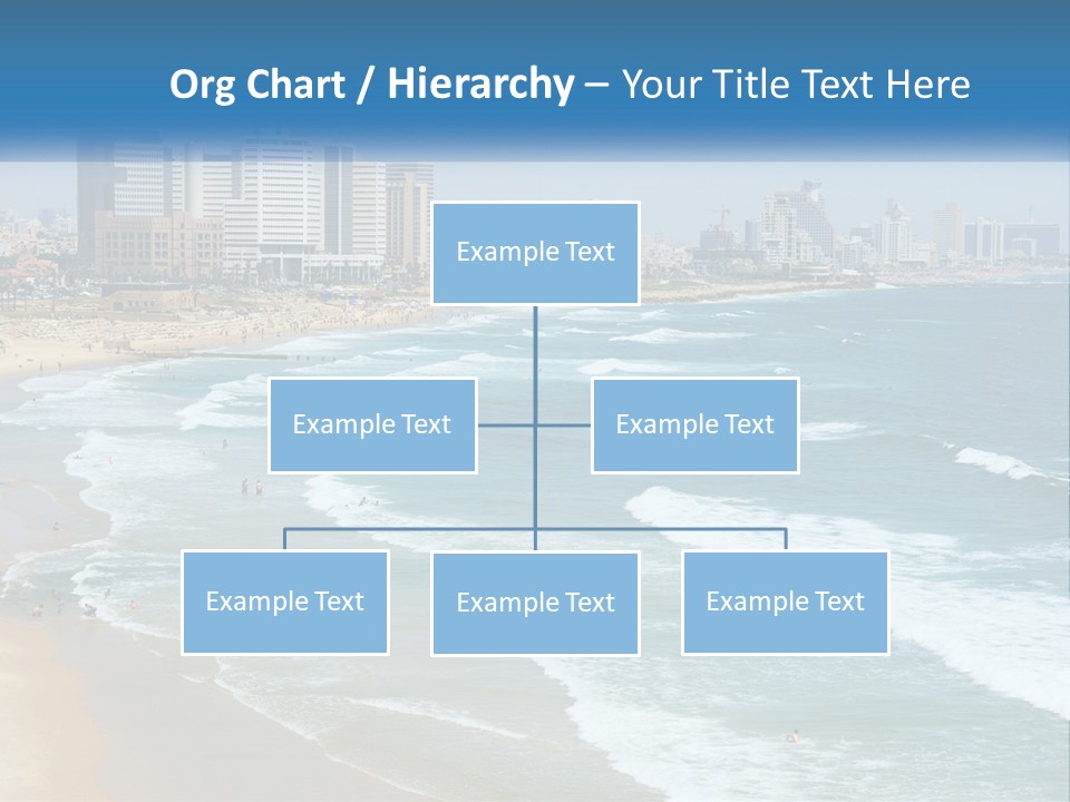 A Beach With A City In The Background PowerPoint Template