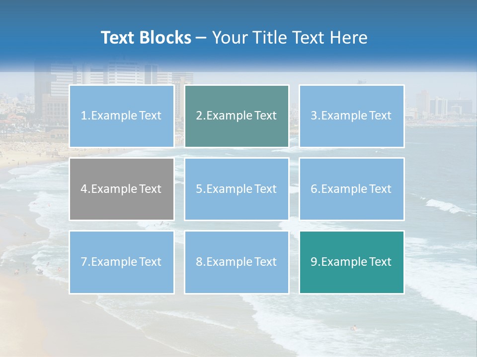 A Beach With A City In The Background PowerPoint Template