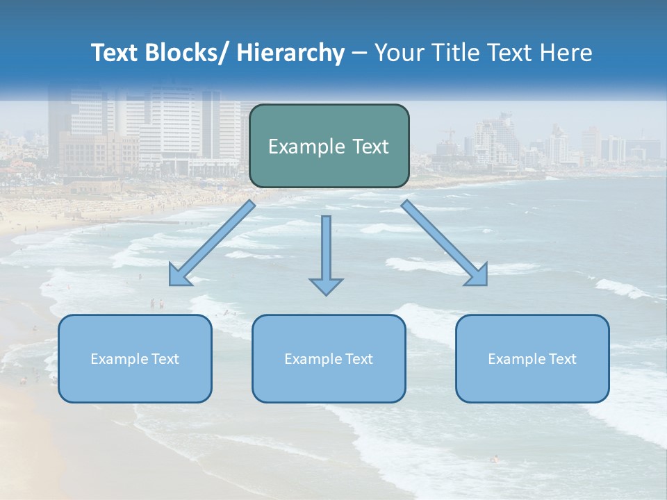 A Beach With A City In The Background PowerPoint Template