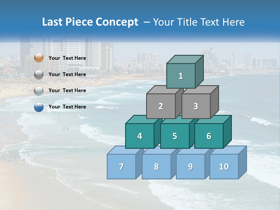 A Beach With A City In The Background PowerPoint Template