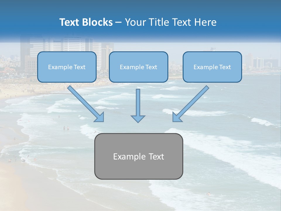 A Beach With A City In The Background PowerPoint Template
